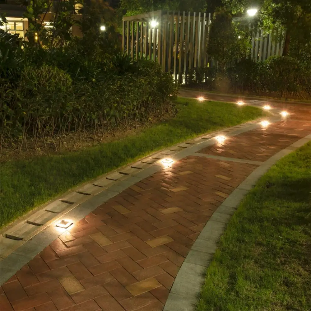 Lâmpada ao ar Livre à Prova Água da Escada Decoração do Jardim Pces Solar Dwaterproof Projector Parede Embutida Iluminação Ip68 Selante Calafeto Deck Luz 8 Led 19 projector parede embutida decoração do jardim iluminação