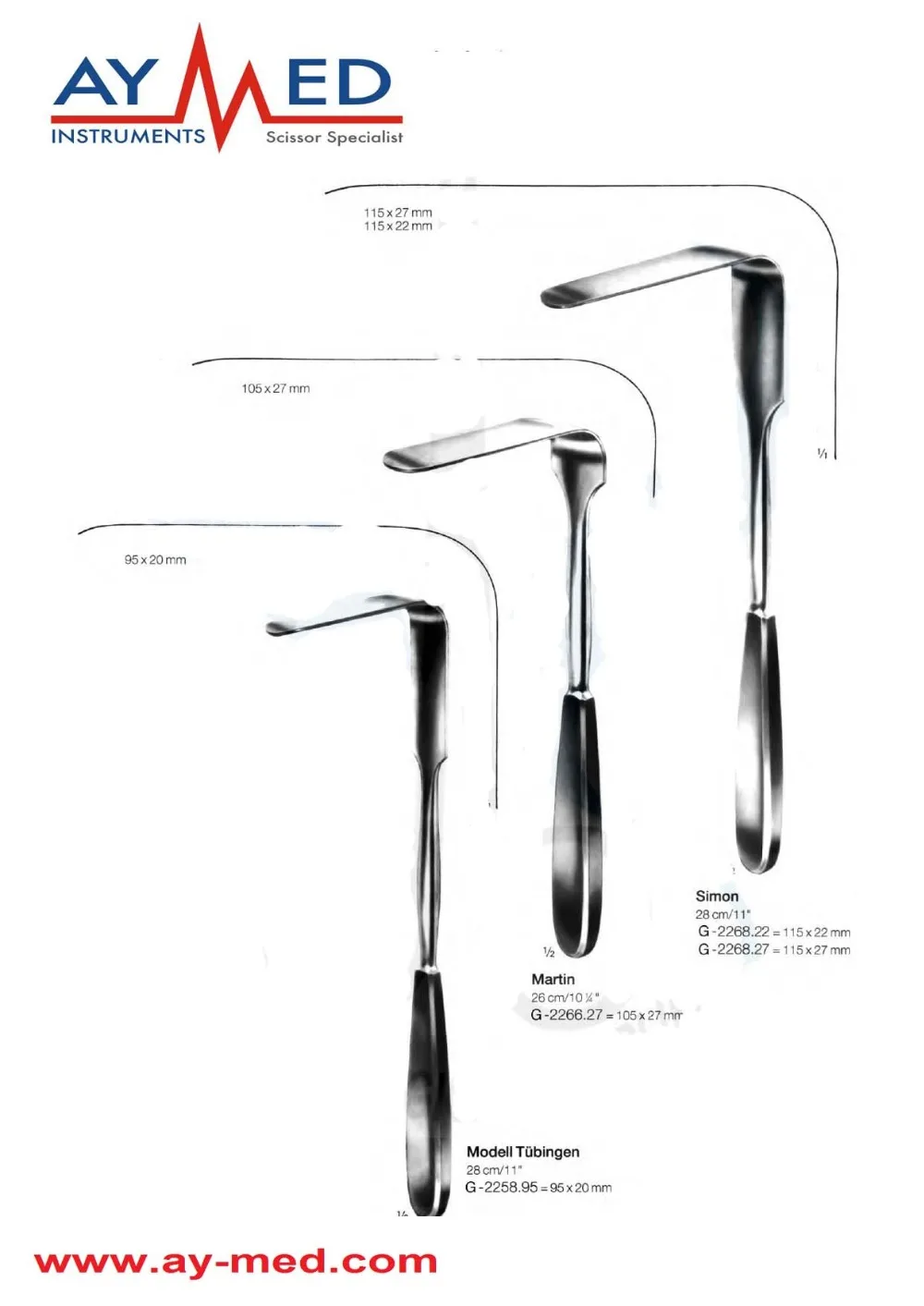 

Any 3 Pieces 5 Set Simon & Tubinger And Martin Vaginal Retractors - Wound Retractors Surgical Instruments Scissors