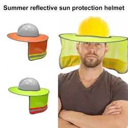 Солнцезащитный козырек для каску высокая видимость Reflective Full шляпа с защитной сеткой козырек от солнца защита шеи DJA99