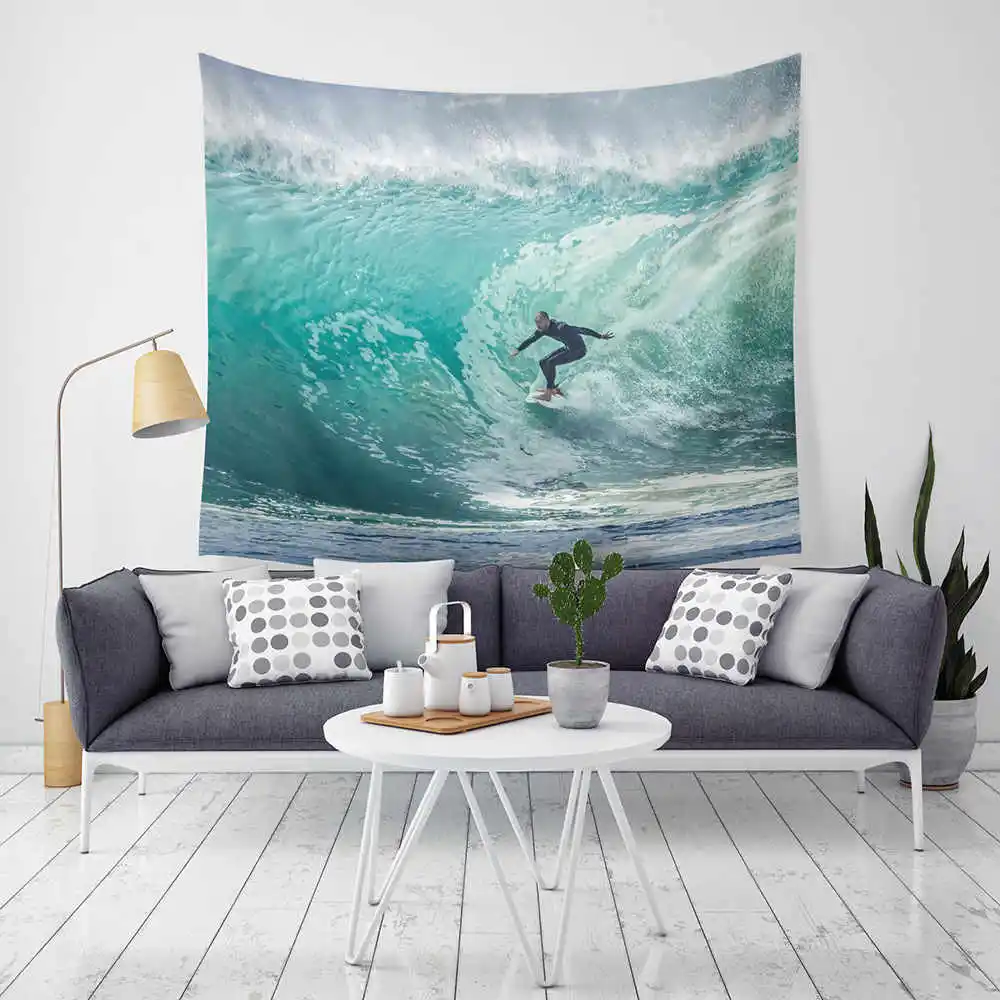 

Hippie Wall Hanging Bts Tapestry Cotton Sea Printed Mandala Towel For Living Room Home Towel Boho Decoration Macrame Gordijn