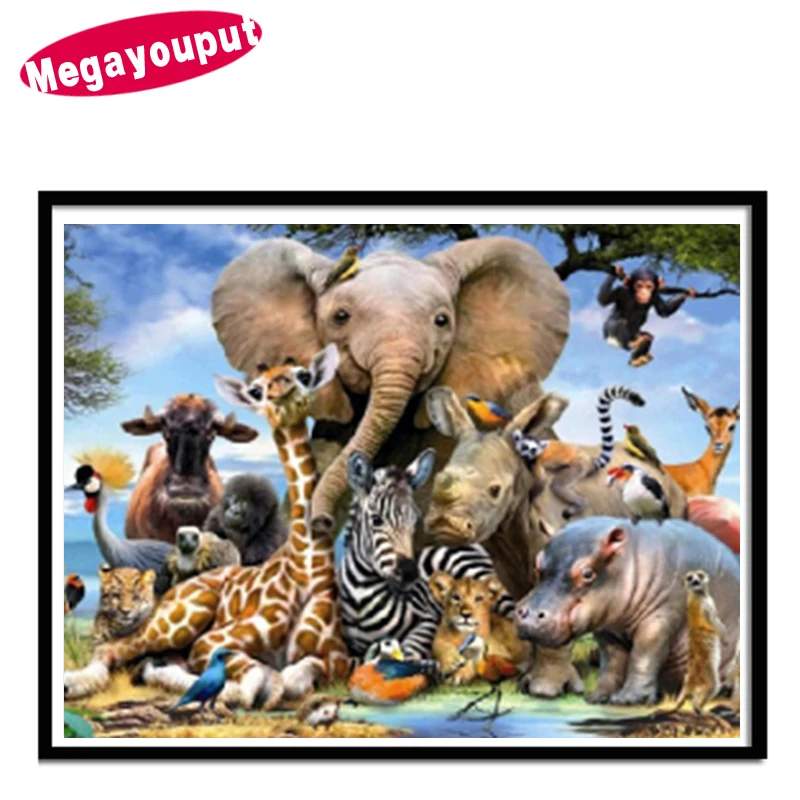 

5D diy diamond Painting cross stitch diamond embroidery animal Elephant family picture drill diamond mosaic pattern Needlework