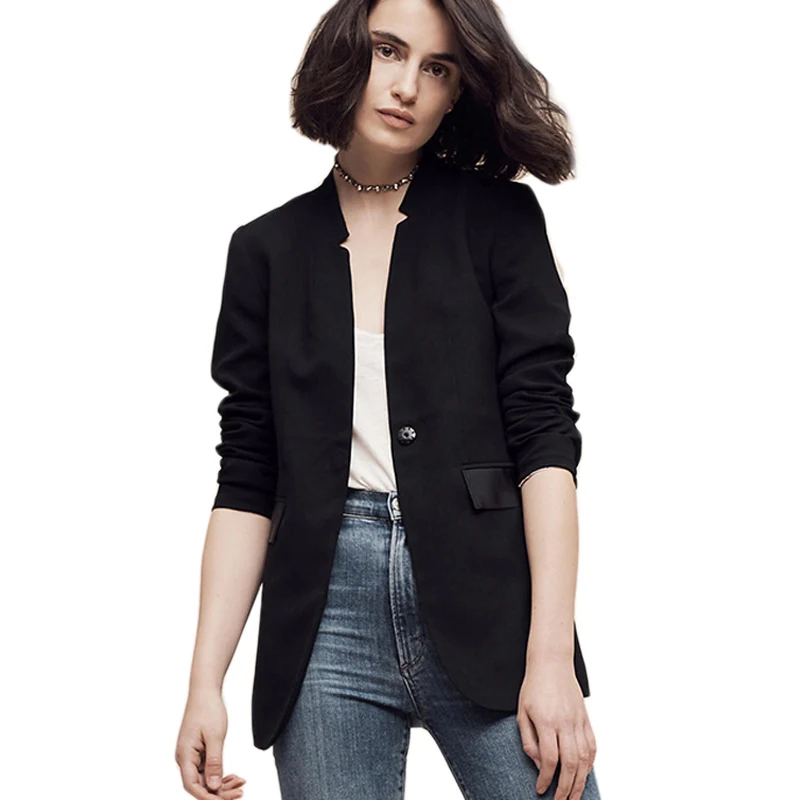 Casual Black Suit Blouse Jackets Blazer Women 2017 New Spring Female ...