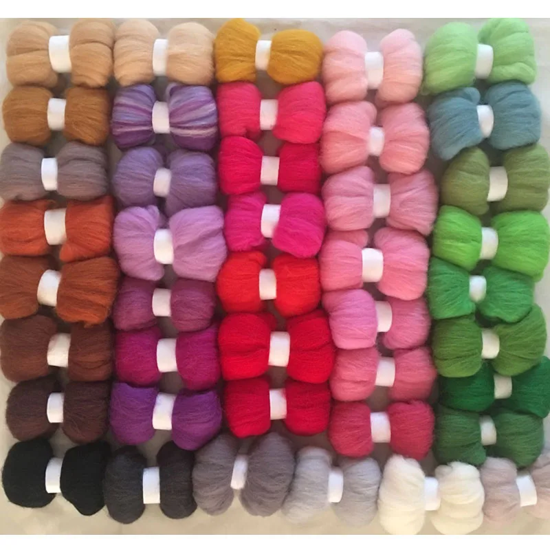 WFPFBEC шерсть для валяния 420 г 42 цвета 10 г/цвет