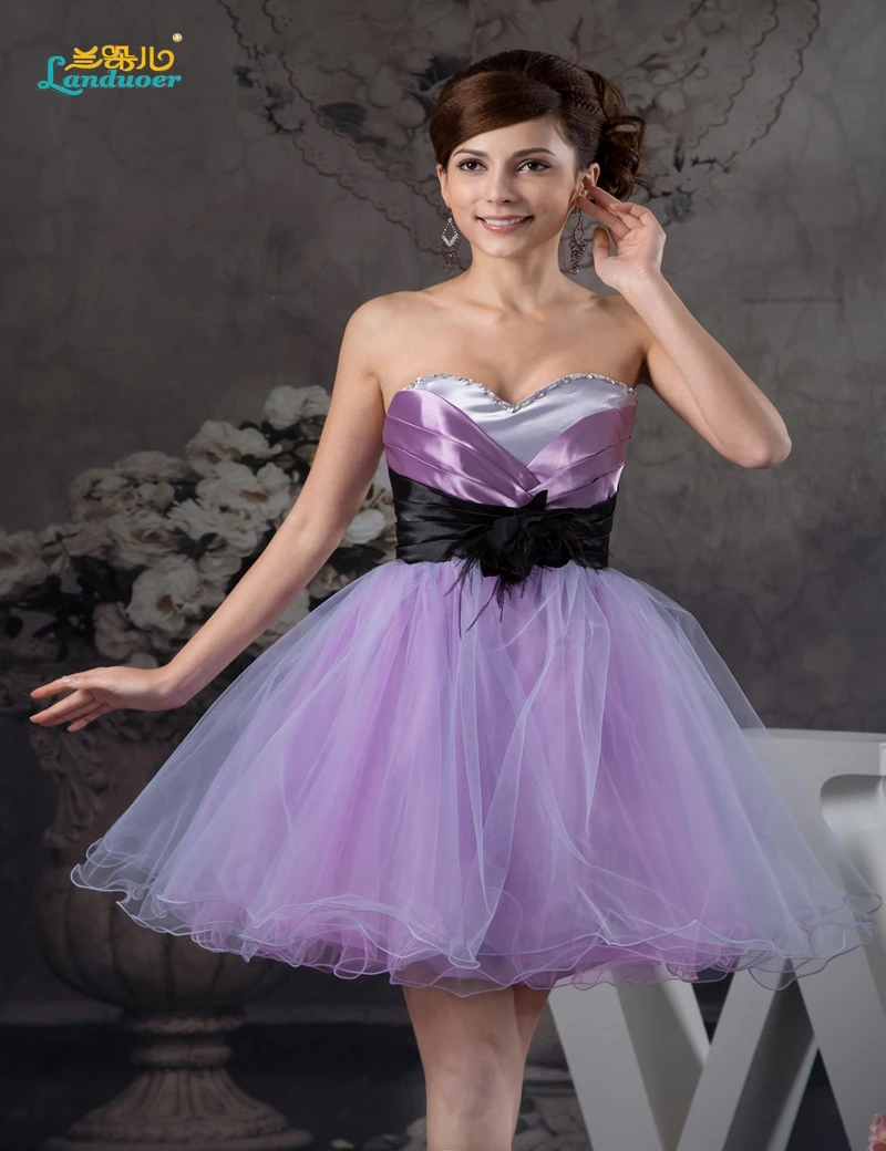 Promotion Fluffy Ball Gown Prom Dresses 2016 Pretty Beading Sweetheart