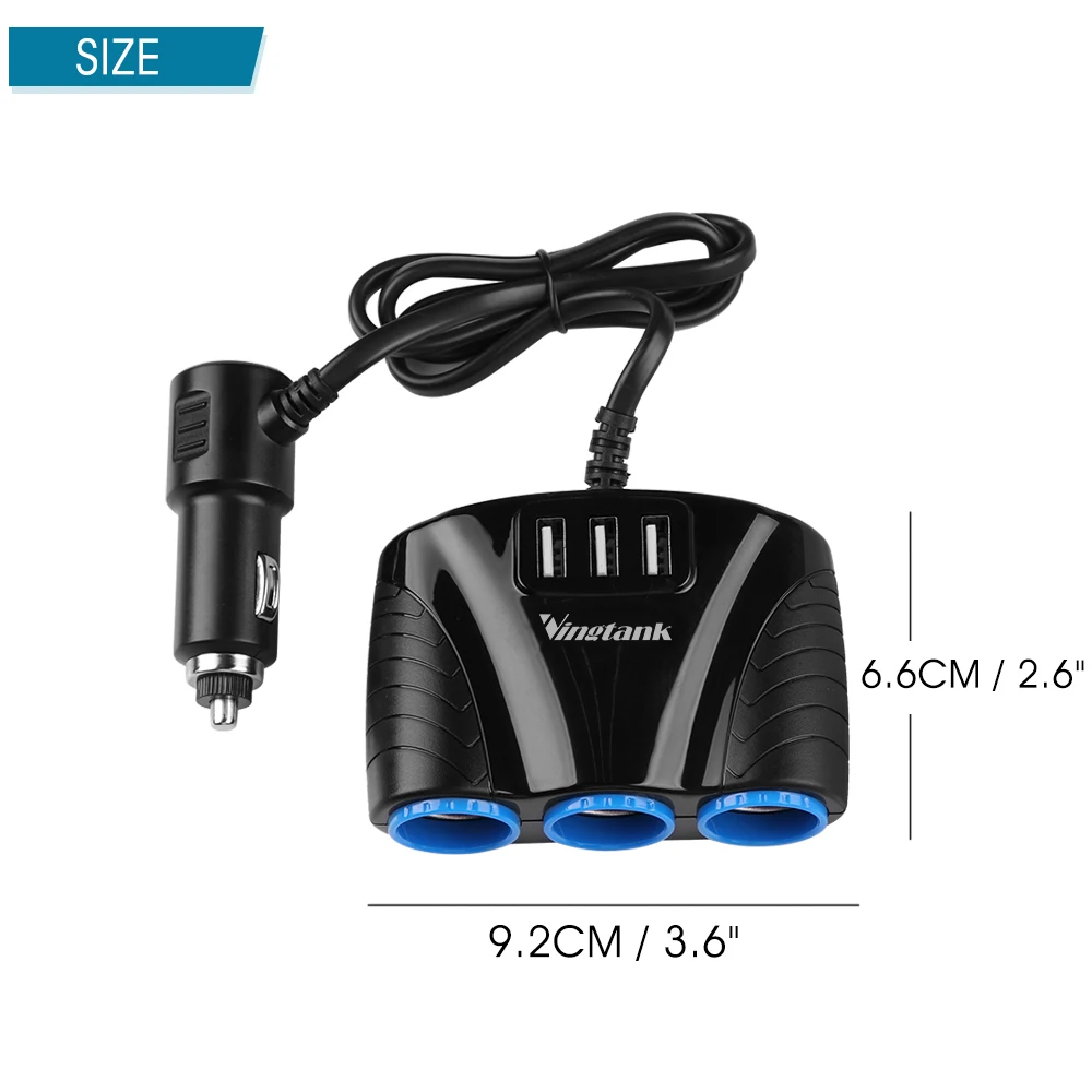 1 до 3 автомобиля Авто-прикуриватели муфта Splitter розетка с 3 USB Адаптеры питания 3.1a для IPhone смартфон DC 12 В- 24 В USB