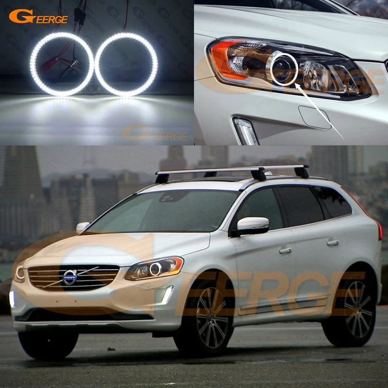 

For Volvo XC60 2014 2015 2016 XENON HEADLIGHT Excellent angel eyes Ultra bright illumination smd led Angel Eyes kit DRL