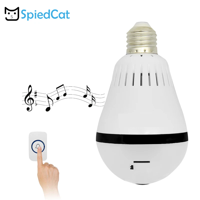 

360 Degree Panoramic HD 960P IP Bulb Wireless WiFi Doorbell Light CCTV Home Security Baby Monitor Video VR Night Vision Camera