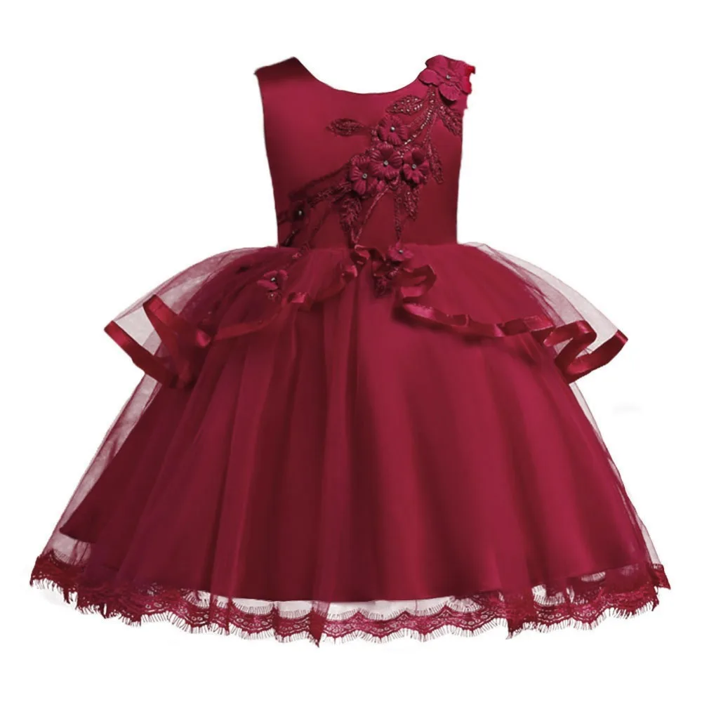 

Baby Kids Girls Dress Formal Gown Wedding Bridesmaid Party Prom Event Flower Dress Birthday Party Princess Dress for 2-12 Years
