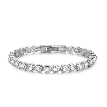 

Classic Zircon Bracelet,925 Silver Plated Bracelet,5mm Beads Tennis Bracelet [18cm/7inch] Christmas Mother's Day Valentines Gift