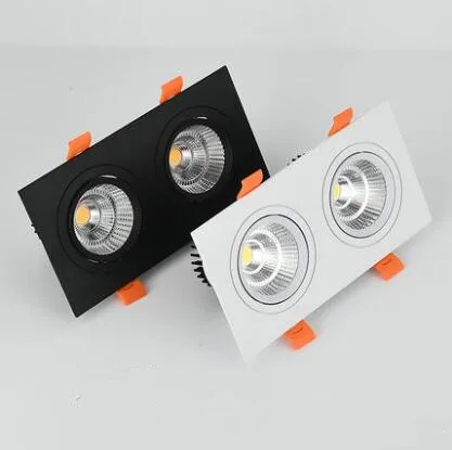 

50pcs double square Dimmable Led downlight light COB Ceiling Spot Light 20w 30W LED ceiling recessed Lights Indoor Lighting