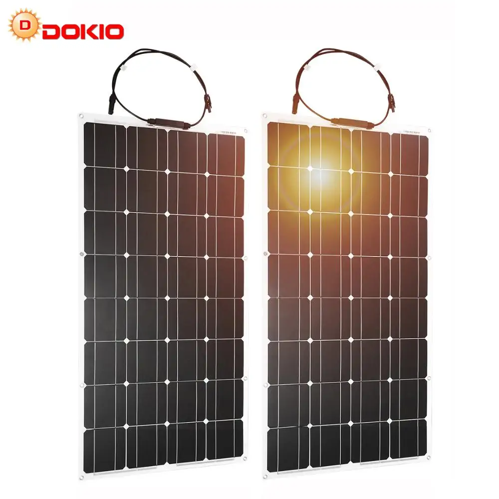 

Dokio 100w Flexible Solar Panel Kit Monocrystalline Solar Cell for Car/Yacht/Steamship 12V 24 Volt 100w 200w Solar Panel China