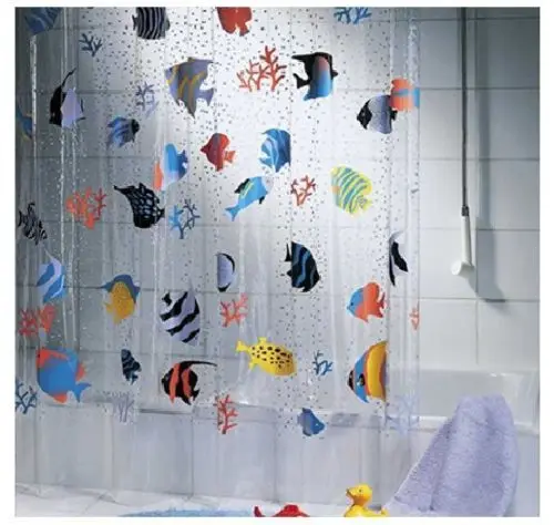 Heavy Duty Bathroom Shower Curtain Fish Pattern New See Through Heavy Duty Bathroom Shower Curtain Fish Pattern New See Through
