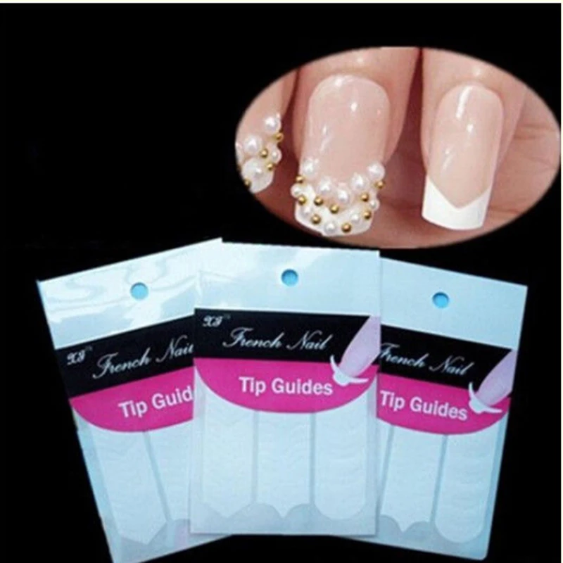 

5 Pcs/lot DIY French Manicure Nail Art Tips Nail Stickers Form Fringe Guides Sticker Stencil Decoration Wholesale