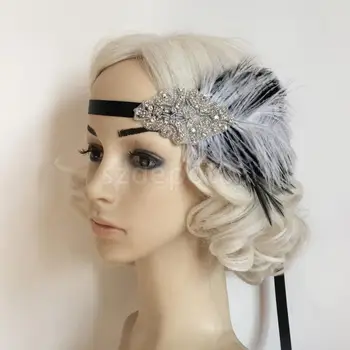 

Diamante Fascinator Flapper Headband 1920s Headpiece Ascot Race Wedding Party Women Hair Accessory
