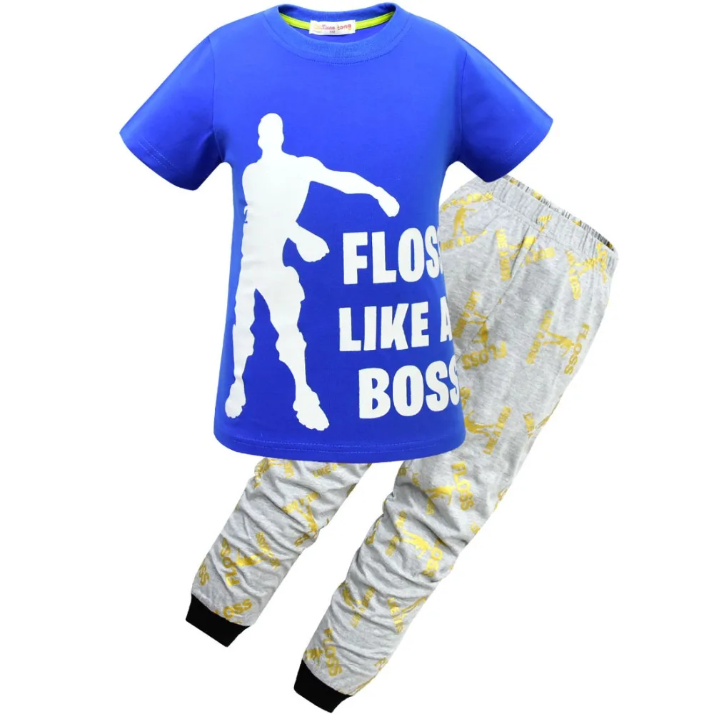 

Kids Floss Like a Boss Gaming Summer Cotton Short Pyjamas Youth Boys pajamas Children clothing set Boy pijamas 4-12T