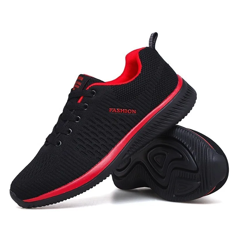 

Casual Men Sneakers 2019 Fashion Ultra Light Air Mesh Mens Black Shoes Trainers No Slip Lace Up Breathable Walking Shoes Durable