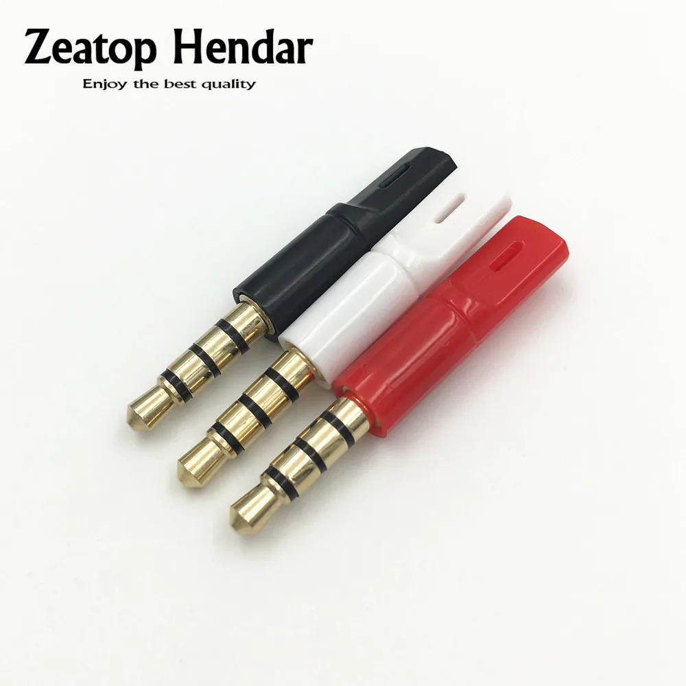 3.5mm STEREO 4 Pole MALE Heaphone Jack Audio Plug Mic connector