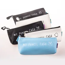 Best Deal Triangle My Pencil Case Classical Black And White Color Waterproof PU Leather Storage Cosmetic Bag Student Stationery