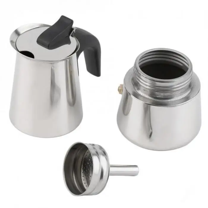 Модные Moka Кофе горшок плите Нержавеющая сталь латте Percolator для Офис Кухня HY99 JY31