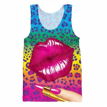 YX GIRL 2018 summer new style Cool vest Fashion Mens 3d Vest Cute animal Lisa Frank Print Unisex Casual Tank tops color as the picture