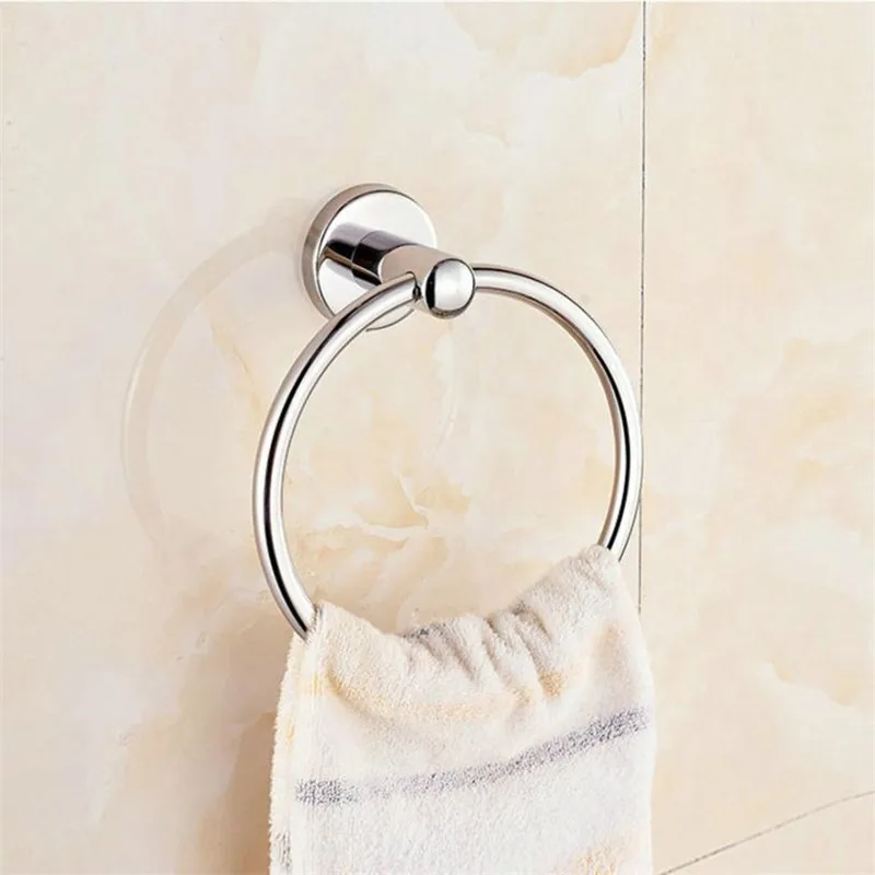 Screw Inserting Bathroom Towel Hanger Ring Quality Polished Stainless