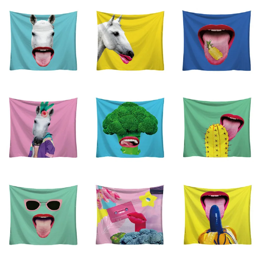 

2019 Fashion Wall Tapestry Home Decorations Fashion Tapestry Funny Cartoon Pattern Style Decorative Tapestry Home Decor