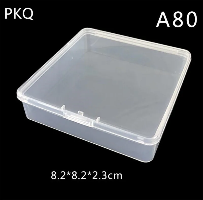 50 шт.,, прозрачная коробка, пластиковая коробка для хранения, квадратная, многоцелевая, чехол для дисплея, прозрачные коробки для ювелирных изделий, маленькая коробка, 22 размера - Цвет: 8.2x8.2x2.3m
