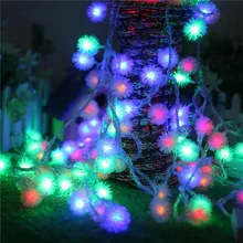 

LED String Lights 10M 100 LED Furry Ball Snowflake colorful Christmas outdoor led string light 220V/110V Holiday garland