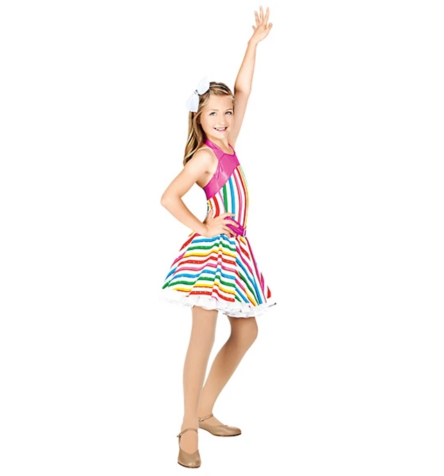 Обувь для девочек танцевальное бальное платье радуга платье костюмы международная торговля театральный костюм дети костюм, танцевальные