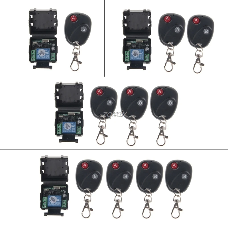 

DC12V 10A 433MHz Wireless RF Relay Remote Control Switch Receiver Transmitter July Drop Ship