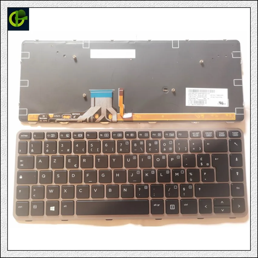 Keyboard for HP Elitebook Folio 1040 G1//1040 G2 Laptop Silver Frame Backlight