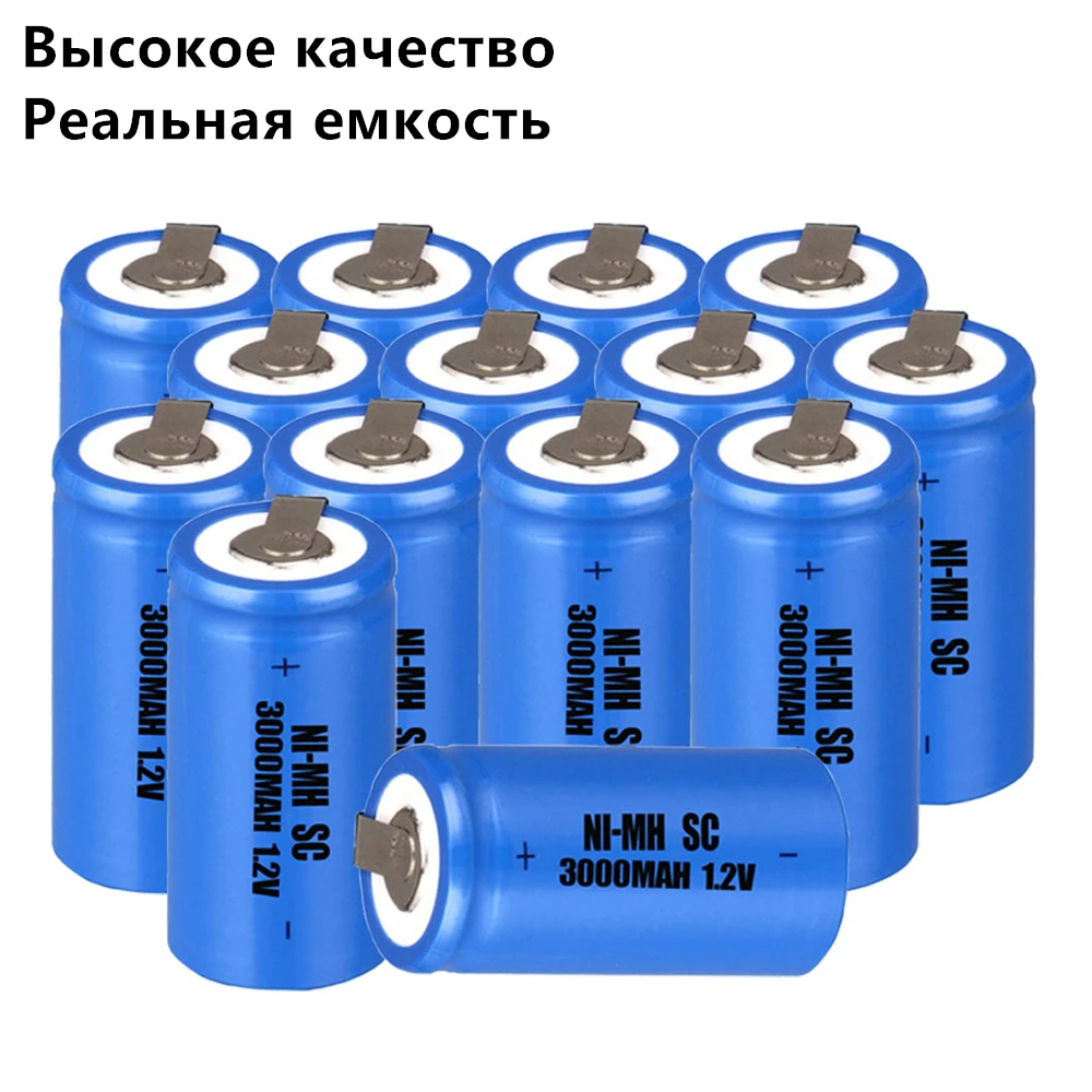 14 шт. аккумулятор SC 1 2 v 3000 mah nimh электроинструменты для dewalt bosch hitachi