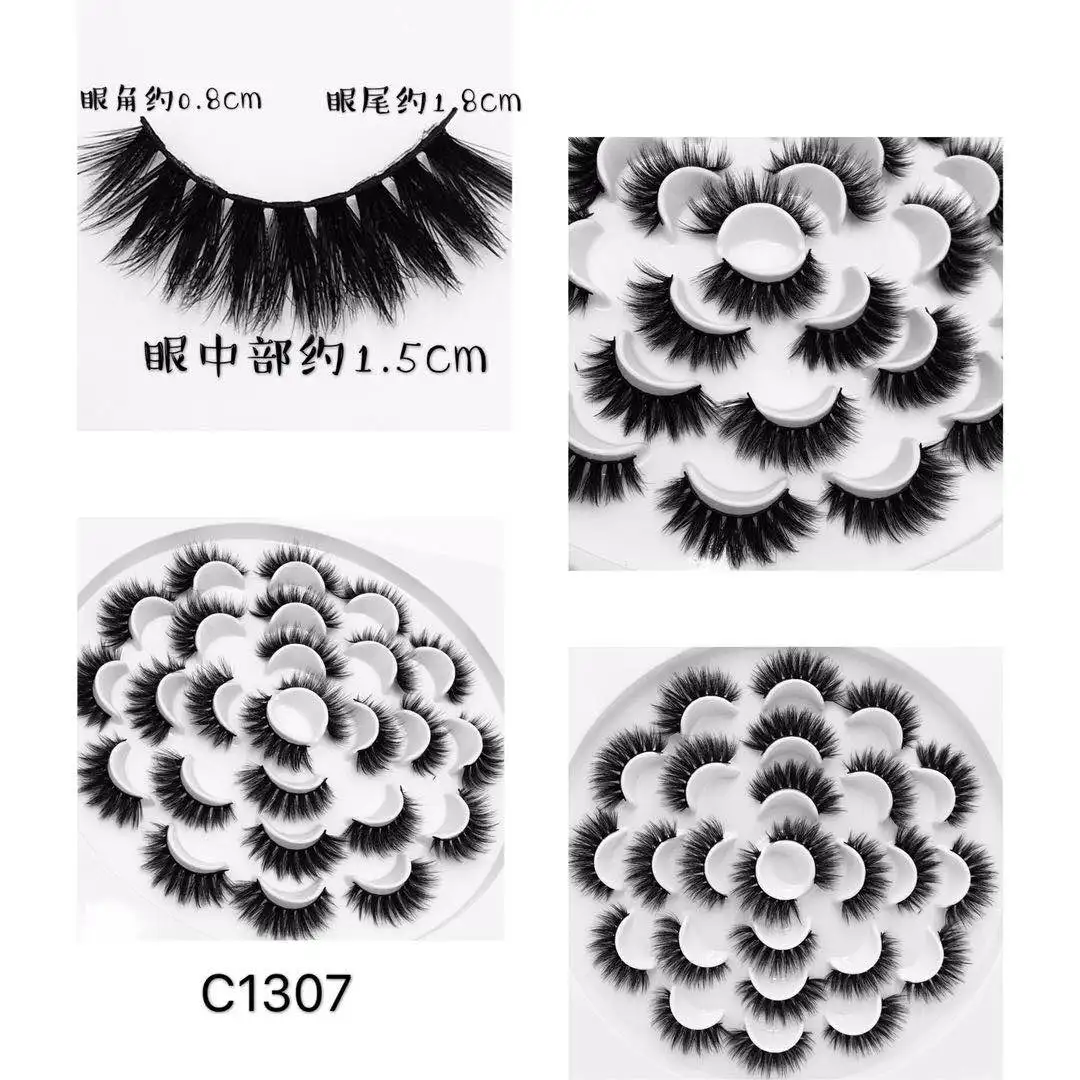 3/5/7/13Pairs3D норки волосы Накладные Eyelashes15-25 мм ресницы толстые длинные тонкие пышная Праздничная не тестировано на норковые ресницы инструменты для макияжа