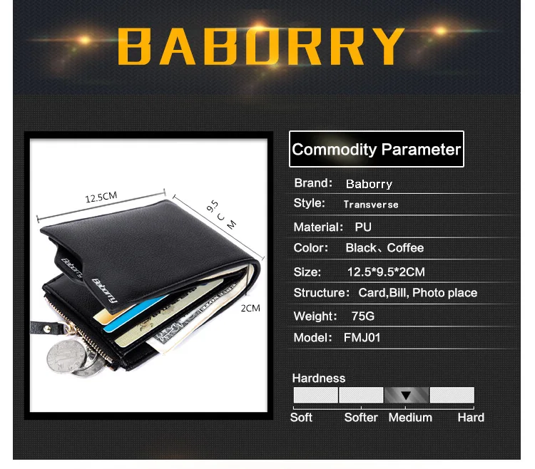 Baborry RFID кошельки для мужчин, модный однотонный Кошелек для монет, держатель для карт, тонкий кошелек из мягкой искусственной кожи, дизайн, короткий кошелек, Geldbeutel Herren