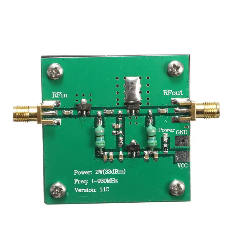1-930 МГц 2 Вт RF широкополосный усилитель мощности модуль для радиопередачи FM HF VHF 48x48x13 мм схемы усилители модули