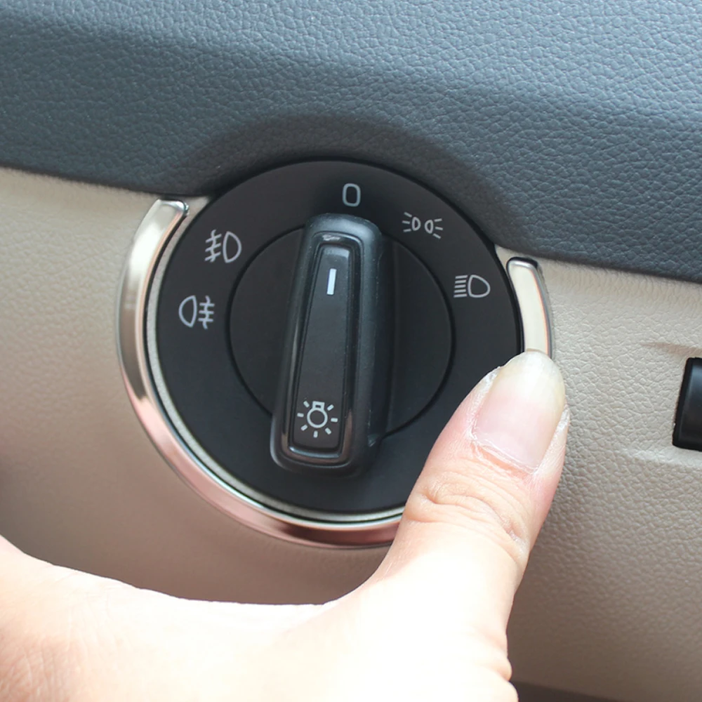 

Stainless steel Headlight switch light box For VW Skoda Octavia A7 A 7 2015 2016 auto accessories