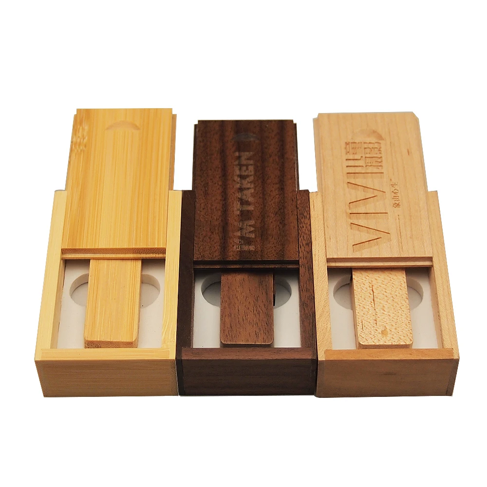 

Wooden Rotating Square Saber 10 Pcs Free Personalize Logo Wooden USB 2.0 Flash Drive 8GB 16GB 32GB Pen Drive Wedding Photo Gift
