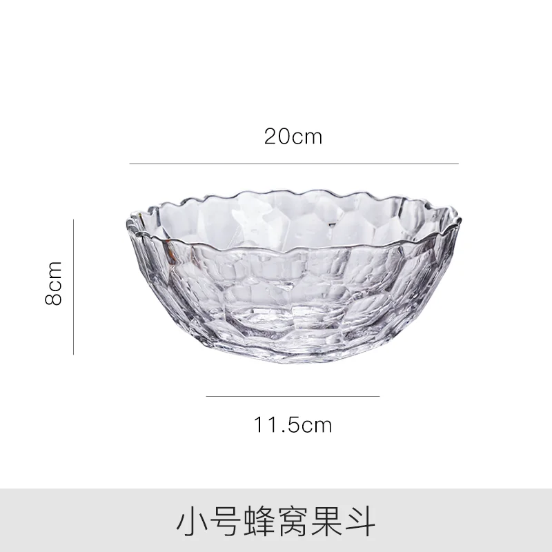 Стекло прозрачное блюдо для фруктов и конфет настольная декоративная тарелка Танцевальная Вечеринка Свадебная посуда хлебное блюдо контейнер для еды закуски лоток - Цвет: bowl--Transparent--S
