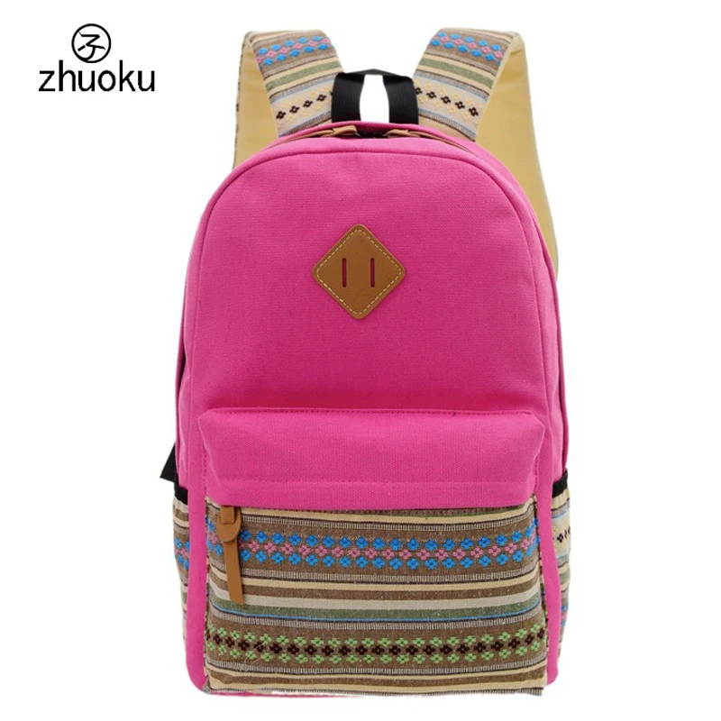 2018 женский туристический холщовый рюкзак маленький ретро ноутбук школьный для