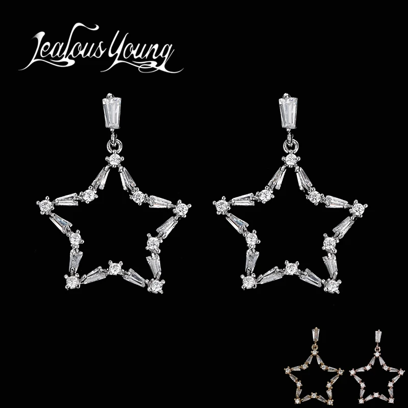 

JY Fashion Shining Star Starfish Drop Earings Inlay AAA CZ Cubic Zirconia Long Bridal Earings For Women Party Jewelry AE460