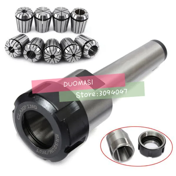 

9pcs ER32 Spring Collets + 1PCS MT3 M12 ER32 Collet Chuck Morse Taper Holder For CNC Milling Lathe Tool