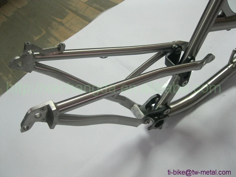 Flash Deal Titanium Suspension Bike Frame with Taper Head Tube Custom Titanium Suspension Frame with Post Mouth Brake China Titanium Frame 5