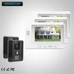 HOMSECUR 7 "видео и аудио Smart дверные звонки + Сенсорный домофон для охранных 2C3M: TC011-B камера (черный) TM703-W мониторы (белый)