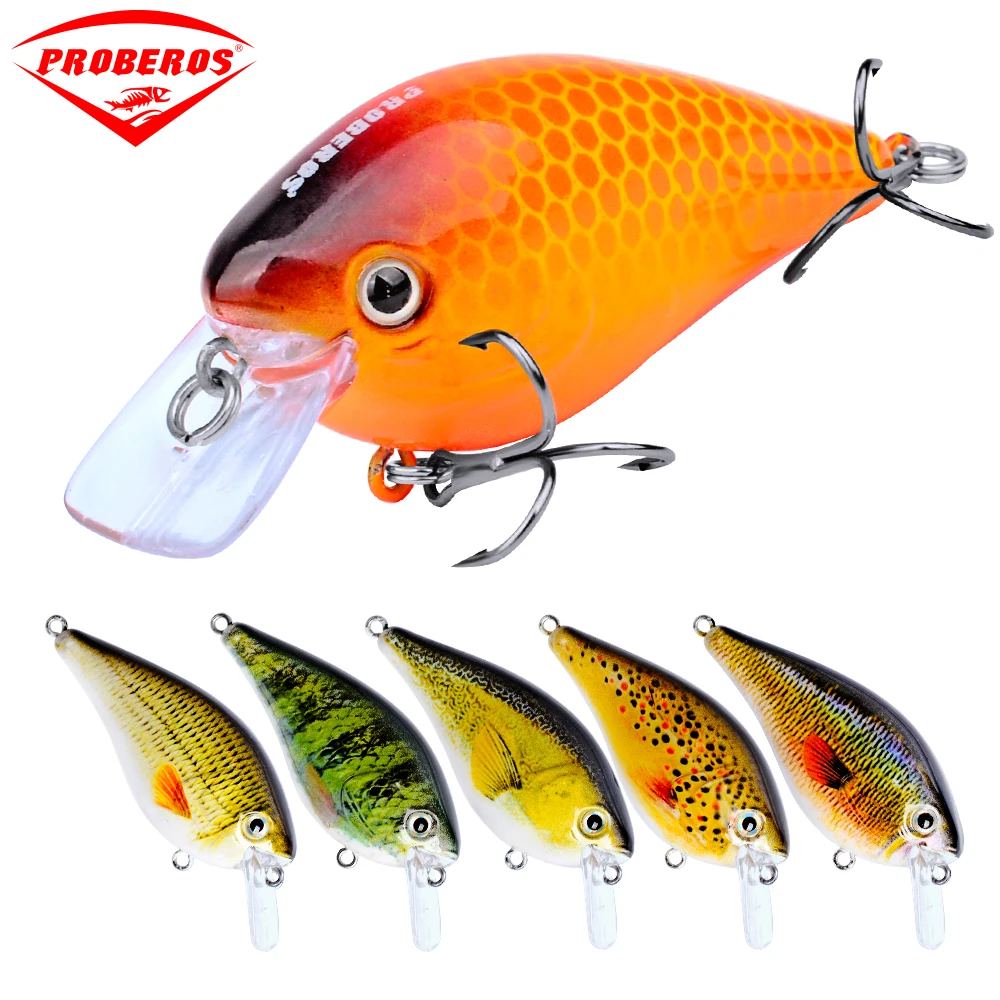 

6pc PRO BEROS Brand Fishing lure Exported to Japan 3"-7.6cm Fishing Bait 12.75g Crankbait 6 color fishing tackle 8# Hook