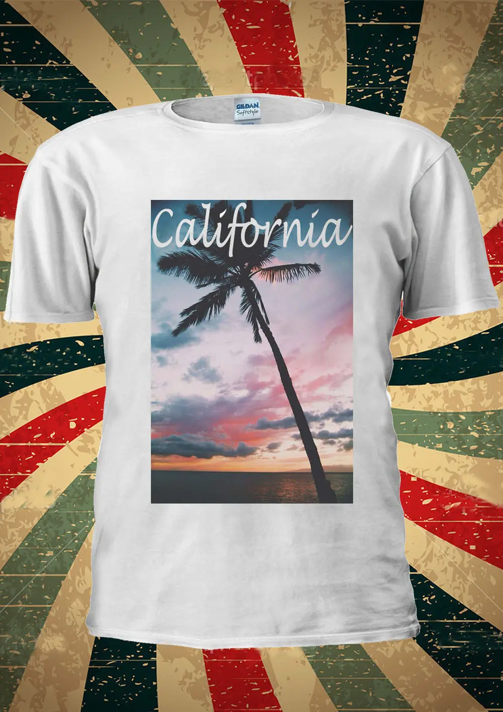 Califoria USA Tumblr Blogger Америка Праздничная футболка для мужчин и женщин унисекс 1164