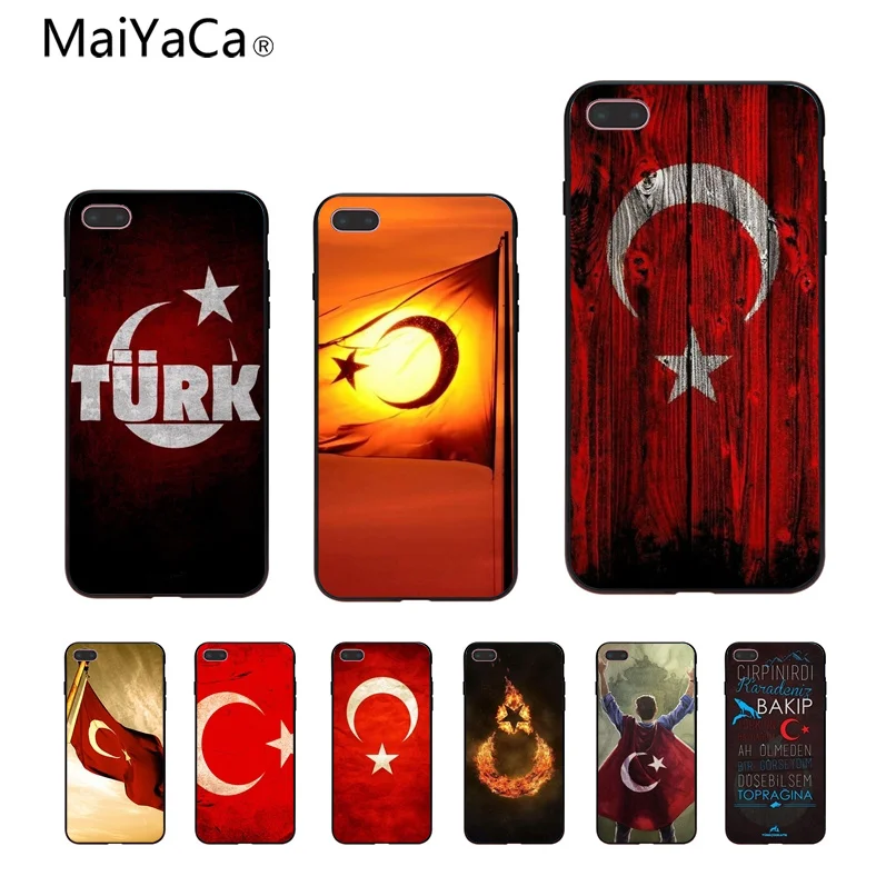 MaiYaCa Turkey Flag Customized pictures Soft Rubber Black