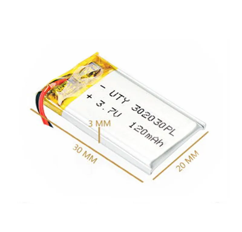 1 шт 3,7 V 120mAh 302030 032030 PLIB полимерный литий-ионный Литий-ионный аккумулятор для blue tooth, gps, mp3, mp4, игрушка, динамик