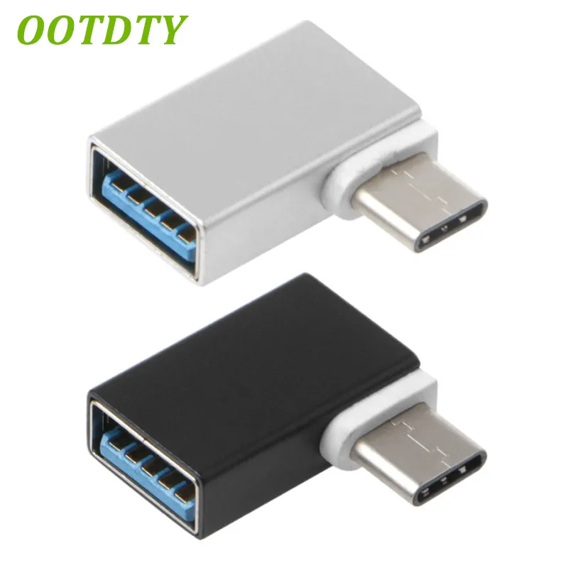 

90 Degree Type C To USB 3.0 Female Data OTG Converter For Macbook Android Phone