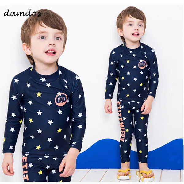 Best Price Bikini 2018 Kids Swimwear Children Swimsuit Boys Clothes Two-Piece Swimsuit Beach Dress Cover-up Surfing Diving Suit 