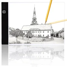 Светодиодный стол для рисования, планшет USB A4, доска для копирования, регулируемая яркость, копирование эскиза, Трассировка, дисплей, доска для рисования, белый